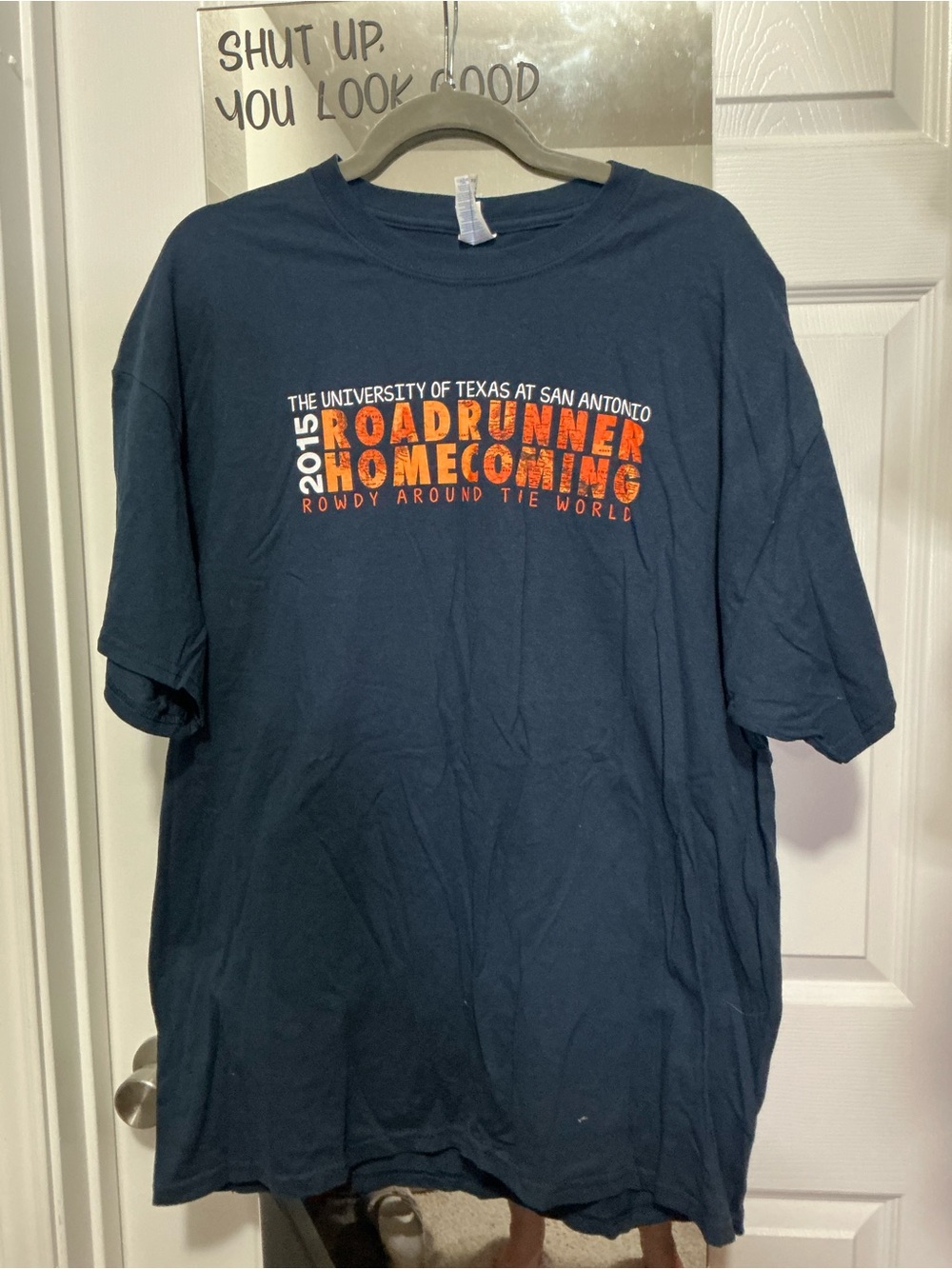 UTSA Gildan Navy Short Sleeve Tee with Orange Roadrunner Graphic
